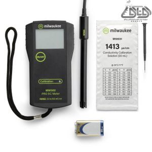 هدایت سنج پرتابل در محدوده‌ی 0 تا 10mS/cm و با دقت 1mS/cm کار میکند-هدایت سنج mw302pro میلواکی-ec متر mw302 pro-هدایت milwaukee-روناکو نماینده میلواکی - هدایت سنج پرتابل مدل MW302 PRO