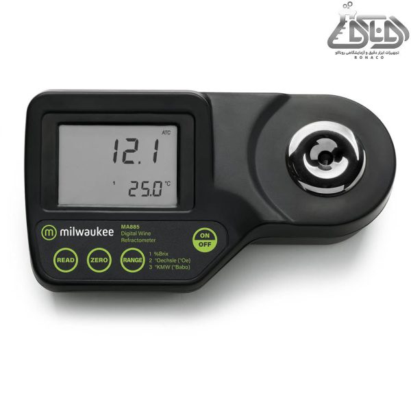 رفراکتومتر پرتابل MA885_غلظت سنج قابل حمل MA885 - رفراکتومتر پرتابل مدل MA885 در محدودهی 0 تا 50% اندازهگیری میکند و دقت بالایی دارد؛ رفراکتومتر Oechsle - غلظت سنج پرتابل - رفراکتومتر مشروبات الکل