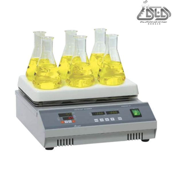 هات پلیت استیرر شش خانه hs326-01 _ هیتر استیرر _ هات پلیت همزن - هات پلیت استیرر دیجیتال شش خانه HSD326-01