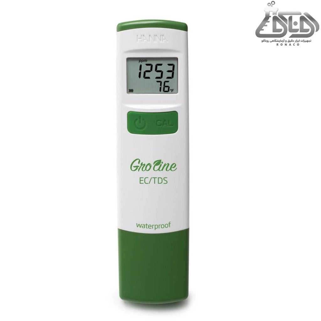 هدایت و سختی سنج قلمی HI98318 کمپانی هانا (HANNA) برای اندازه گیری EC بین 0.00 تا 6.00mS cm دقت 0.01mS cm و TDS در 0 تا 3000ppm با دقت 10ppm طراحی شده متر ضد آب